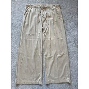 American Eagle Khaki Tan Wide Leg Drawstring Pants XL Lyocell Stretch Women Soft